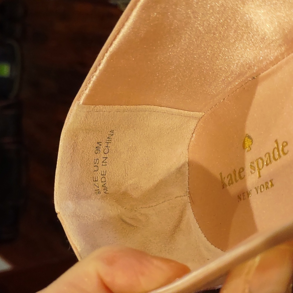 Kate Spade Pink Satin Embellished Women's Ballet Flats With Pearls, 9m - Picture 10 of 10
